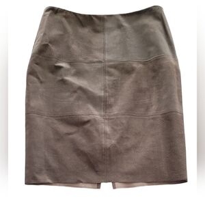Suede Leather Patch Pencil Skirt